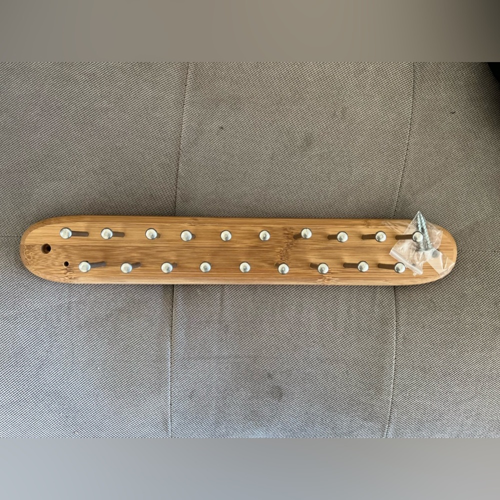 Bamboo Tie/Scarf Rack Organizer With Screws